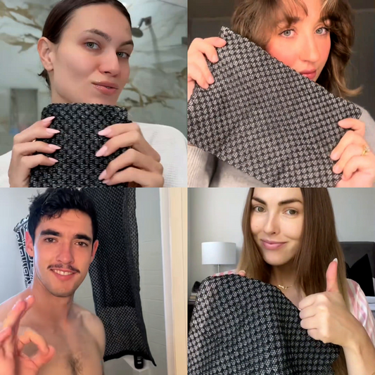 FjordTowel™ - Eksfolierende badehåndklæde for silkeblød hud.